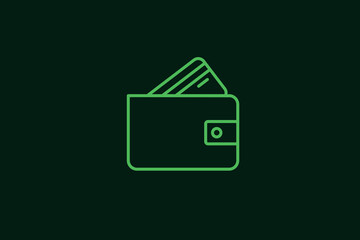 Trendcredit card in wallet illustration in flat style design. Vector illustration.	
