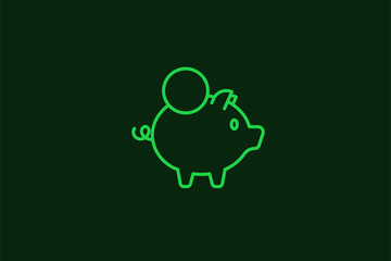 piggy bank illustration in flat style design. Vector illustration.	