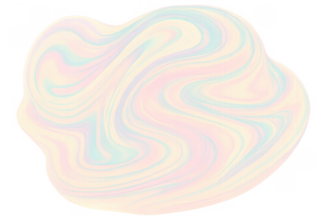 Abstract pastel iridescent fluid blob creating dynamic swirl