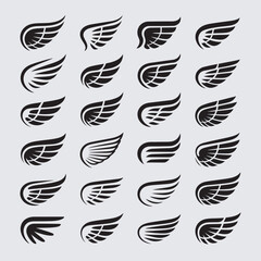 Seamless feather pattern vector illustration with wings and quills