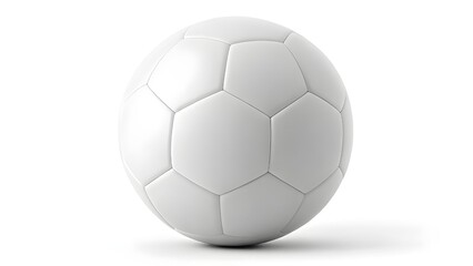 A pristine, white soccer ball isolated on a clean, white background.