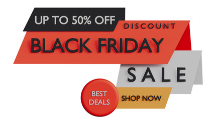 Black Friday Sale Banner — Up to 50% Off Promotional Graphic
