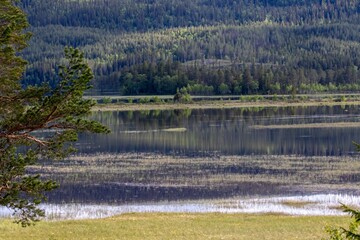 View over Storsjon, a lake in Harjedalen, in the middle of Sweden.