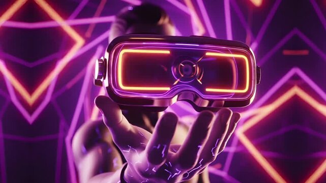 Robotic Arm Supporting A Hovering Futuristic VR Set - Are You Ready Player One