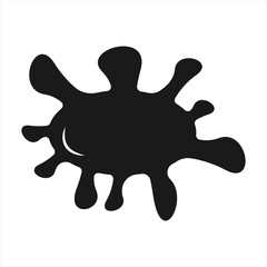 Black ink blot splash vector illustration isolated on a white background, a liquid symbol design element
