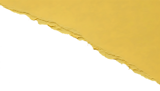 Torn Edge of Gold Paper on transparent background.