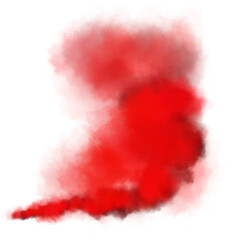 red smoke isolated on white Displays a red smoke-like shape on white. Full-frame composition, red-white tone. Abstract style, design background