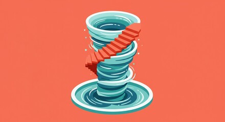 Staircase Inside a Tornado Vortex.