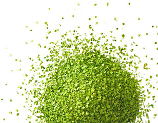 Heap of Bright Green Food Granules or Sprouts (Transparent Background)