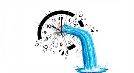 Time is flowing away like water from a broken clock.
