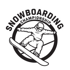 Snowboarding Adventure Logo design with white background