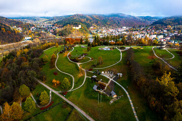Jesień w Muszynie widok z powietrza  © Maciej G. Szling