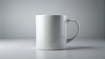 Fototapeta premium A plain white ceramic mug isolated on a clean surface