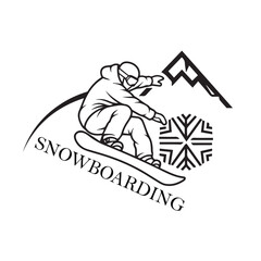 Snowboarding Adventure Logo design with white background