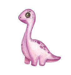 Cute pink dinosaur character in a playful design