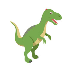 Obraz premium Roaring Adventures Await Green Dilophosaurus Dinosaur Illustration Perfect for Educational Materials, Children's Books, and Fun Dinosaur Themed Projects