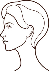 Woman profile line art silhouette
