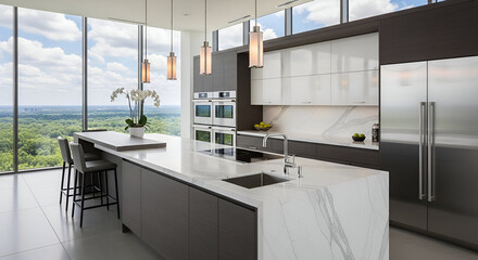 modern kitchen interior with kitchen