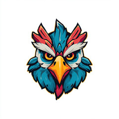 Fototapeta premium Vibrant cartoon eagle head logo for esports team or gaming mascot