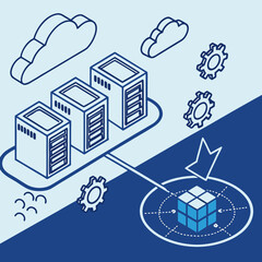 Naklejka premium Cloud computing concept