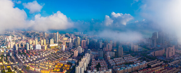 Aerial view of Qingdao Central Business District, China
