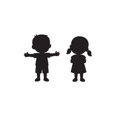 Kids icon boy girl happy vector illustration isolated white background
