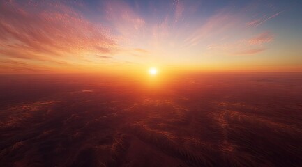 Aerial sunset view of clouds
