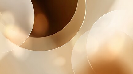 Abstract design with layered circles and soft, warm tones