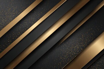Abstract background of diagonal gold and black stripes on a dark textured surface
