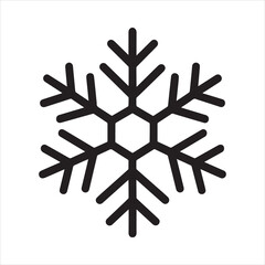 Minimalist snowflake icon outline design