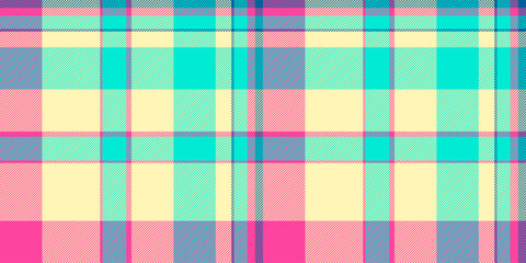 Colorful plaid pattern. Ideal for backgrounds, textiles, and fashion design. Represents harmony, balance, and retro aesthetics. Versatile for creative projects.