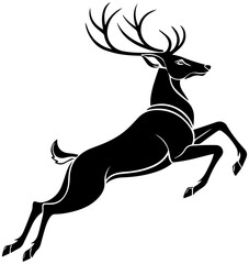 Leaping Deer Silhouette – Dynamic Wildlife Vector
