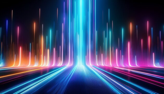 vibrant neon glowing led lights create a dynamic background ideal for concert and party visuals