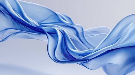 Fluid, translucent blue fabric drapes elegantly