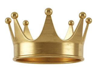 Shiny golden crown isolated on transparent background. Royal symbol of luxury, power, and triumph. Nobility