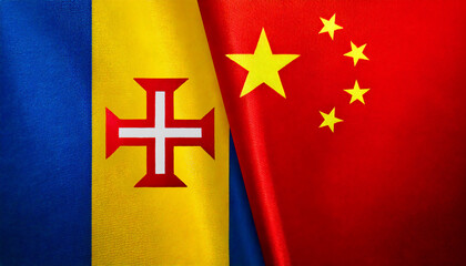 中国の国旗とマデイラ諸島の旗(China Flag & Madeira flag.)
