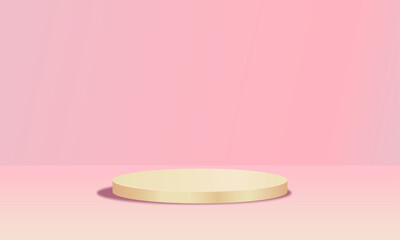 Realistic golden podium for product presentation.