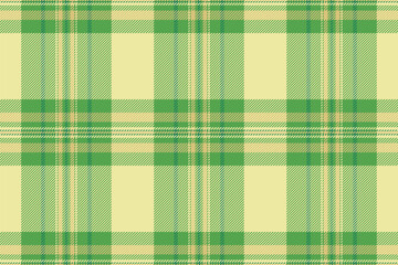 Crease texture pattern check, product vector background textile. Elegance tartan plaid fabric seamless in yellow and green colors.