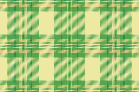 Crease texture pattern check, product vector background textile. Elegance tartan plaid fabric seamless in yellow and green colors.