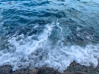 beautiful sea waves and splashing