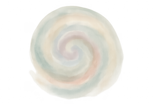 Abstract watercolor swirl pastel colors transparent background