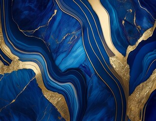 sapphire blue marble stone with gold vein vivid graphite texture geode wallpaper background