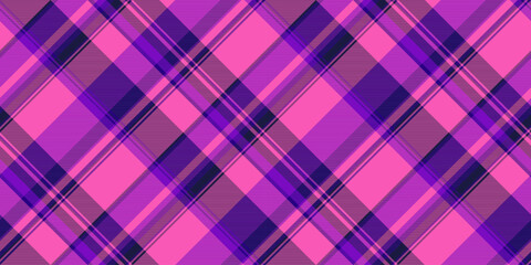 Drawing seamless vector textile, pillow plaid pattern tartan. Duvet cover fabric check background texture in pink and dark colors.