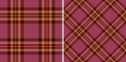 Plaid texture pattern of fabric tartan vector with a check background seamless textile. Set in coffee colors. Trendy fashion essentials.