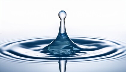 clear water droplet isolated on a white background
