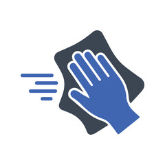 Hand Cleaning With Disinfecting Wipe Icon