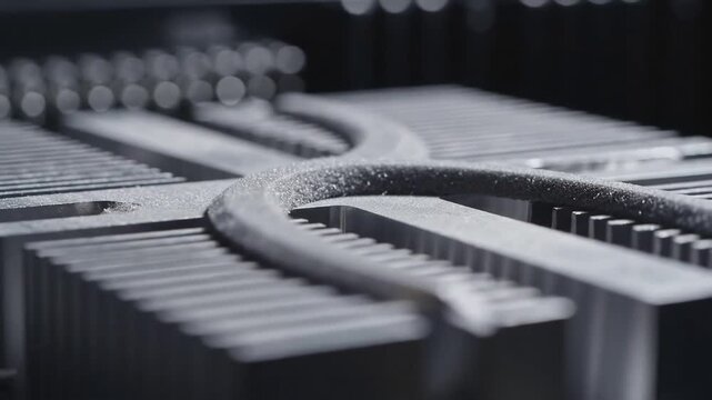 Advanced Additive Manufacturing Process Creating a Metal Part.
