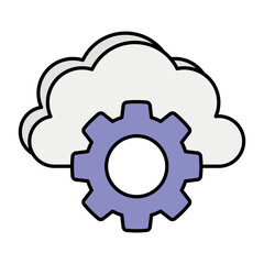 Cloud and Cloud Computing or Cloud Services Color Outline Icons Pack and illustrations
