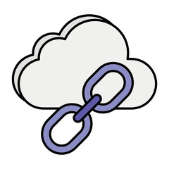 Cloud and Cloud Computing or Cloud Services Color Outline Icons Pack and illustrations