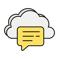 Cloud and Cloud Computing or Cloud Services Color Outline Icons Pack and illustrations
